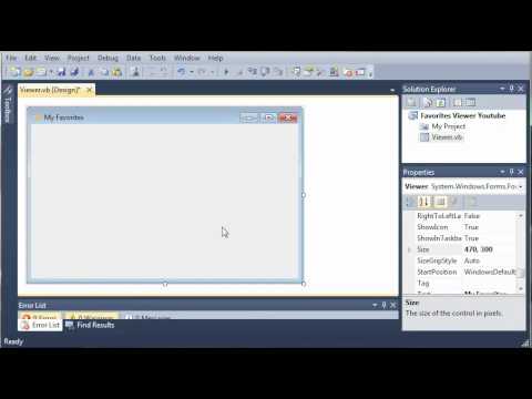 Visual Basic Tutorial - 188 - Favorites Part 1   Creating The GUI