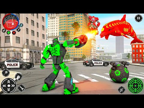 Dolphin 🐬 Robot Multiple Transform Wars: Car Drone Flying Dolphin Robot Game - Android Gameplay