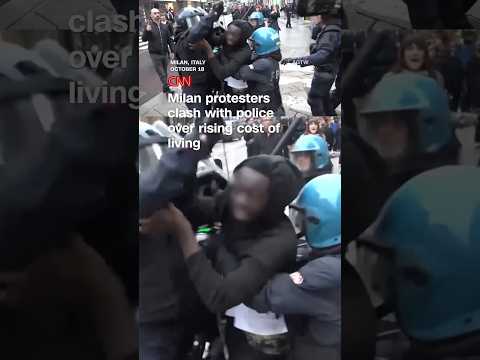Milan protesters clash with police over rising cost of living