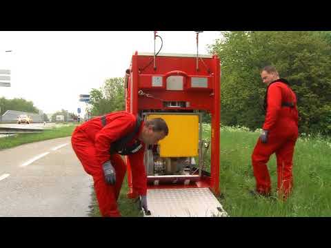 Full Hytrans HFS 2013 mobile fire system full deployment with the HS150