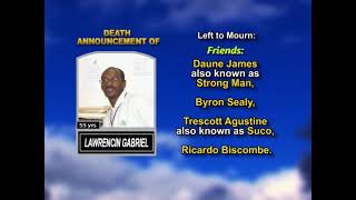 Lawrencin Gabriel ~ Long Obituary