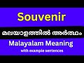 Souvenir meaning in Malayalam/Souvenir മലയാളത്തിൽ അർത്ഥം