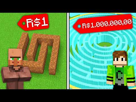 Labirinto de Terra VS Labirinto de Diamante no Minecraft!