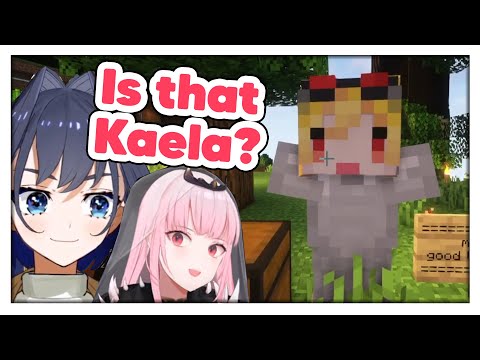 God Kaela shows her power to Kronii and Calli in Minecraft