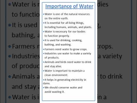 Essay on Importance of Water #shorts #youtubeshorts #water #importanceofwater #yt #essay #viral