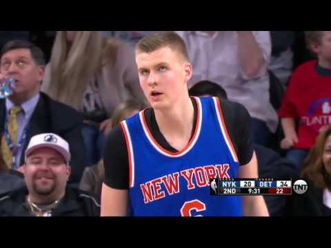 Kristaps Porzingis vs Detroit Pistons 04.02.2016 (5Pts)