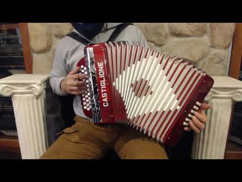 CAST510ER - Red Castiglione Diatonic Button Accordion EAD MMM 31 12 $1299