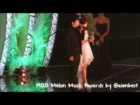 141212 APink Eunji & Seo In Guk Accepting Award at MMA