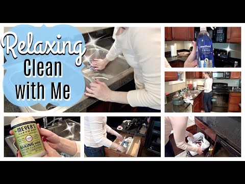 CLEAN WITH ME 2017 // RELAXING NIGHT TIME CLEANING MOTIVATION  // KITCHEN CLEANING MOTIVATION Video