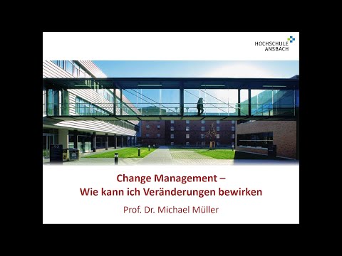 Webinar "Change Management - Wie kann ich Veränderungen bewirken" mit Prof. Dr. Michael Müller