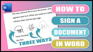 Create a Digital Signature in Word | How to sign a document 3 different ways