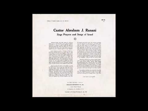 Cantor Avraham Ranani Z"L Umipnei Chatoeinu