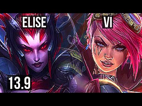 ELISE vs VI (JNG) | 6/0/5, 2.0M mastery, 600+ games, Dominating | KR Master | 13.9