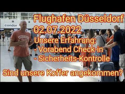 Flughafen-Chaos? Unsere Erfahrung am Flughafen Düsseldorf (DUS), 02.07.2022, Condor Vorabend-Checkin