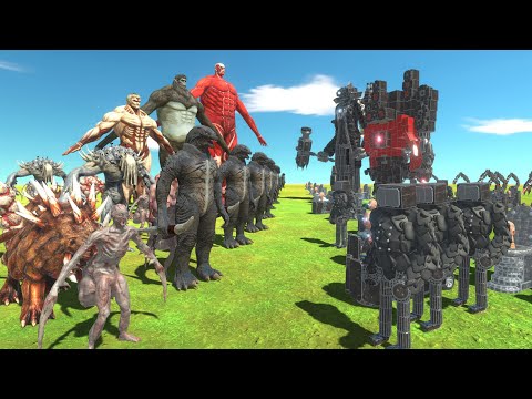 Titan War - Titan Team VS Titan Cameraman - Animal Revolt Battle Simulator