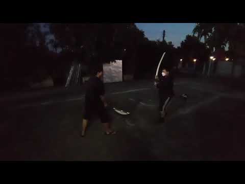 HEMA : My First Tachi Test Vs Arab Axe Style !