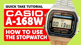 CASIO A-168W (1572) - HOW TO OPERATE THE STOPWATCH