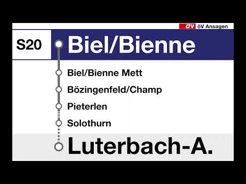 SBB Ansage / annonce CFF • S20 • Begrüssung Biel/Bienne – Luterbach-Attisholz