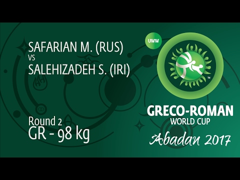 Round 2 GR - 98 kg: S. SALEHIZADEH (IRI) df. M. SAFARIAN (RUS), 2-0