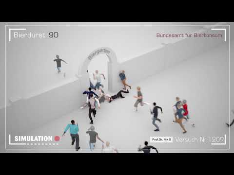 Simulation des erwarteten Ansturms auf Biergärten nach monatelanger Gastroschließung