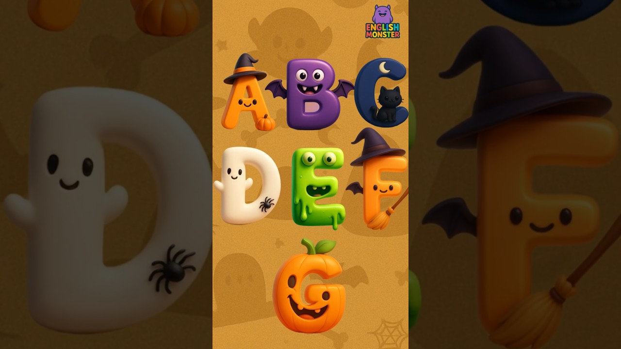 Halloween ABC Song 🎃 | Fun & Spooky Alphabet Song for Kids with English Monster
