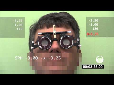 Optometrist Using Trial Lenses Set