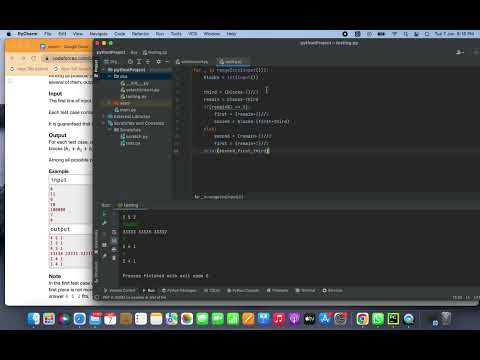 Codeforces Round #797 (Div. 3) || A. Print a Pedestal (Codeforces logo?) solution