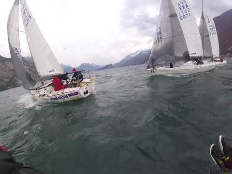 Jelignite at the J24 Worlds 2018 Lake Garda Italy. Race Start.