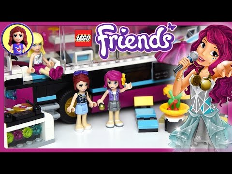 Lego Friends Pop Star Tour Bus Set Build Review and Silly Play - Kids Toys