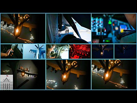 Aerial Refueling Chronicles: KC-135 Stratotanker in Action over the Strait of Hormuz