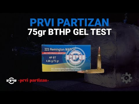 Prvi Partizan .223 75 gr BTHP Gel Test