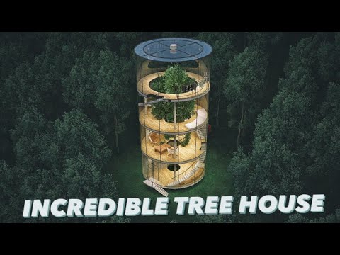 Incredible Tree House🌳 (Man Made Wonder)!!!| Tubular Glass House | #nature #architecture #treehouse