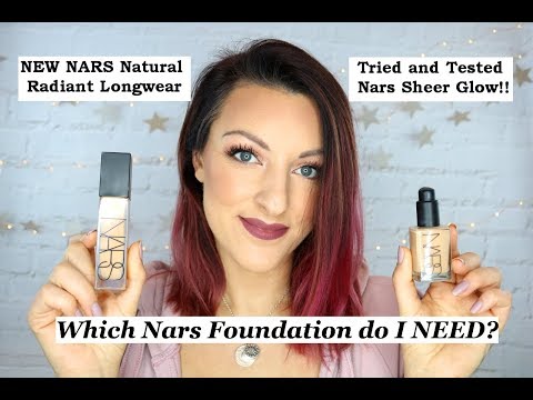 Nars Natural Radiant Longwear foundation vs Sheer Glow | Review and demo