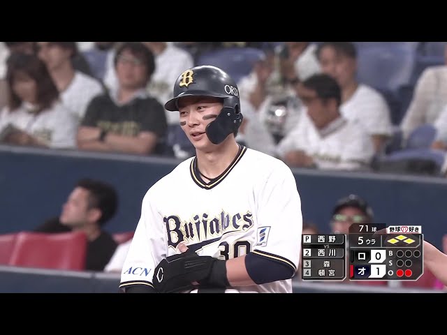 【5回裏】満塁のチャンスで決めた!! バファローズ・廣岡大志 レフトへの先制タイムリーヒット!! 2025年5月21日 オリックス・バファローズ 対 千葉ロッテマリーンズ