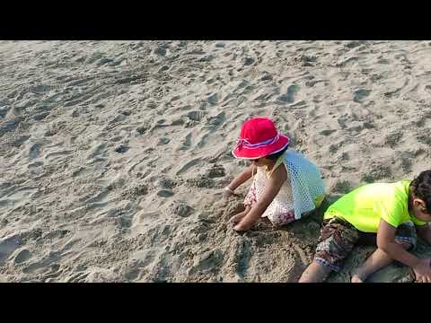 Playing on the beach