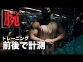フィジーク選手の腕の太さを測ってみた!トレーニング前後でこれだけの変化
