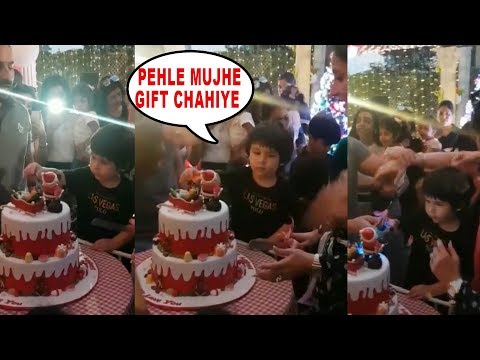 Taimur Ali Khan Cutting His Grand Birthday Cake with Saif And Kareena Will Make You feel Aww