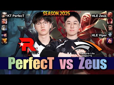 KT PerfecT vs HLE Zeus - PerfecT CAMILLE vs Zeus VLADIMIR Top - Patch 25.19 KR Ranked | lolrec