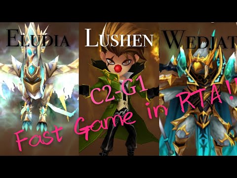 SUMMONERS WAR | SPECIAL LEAGUE | ELUDIA+ LUSHEN+ WEDJAT FAST GAME C1 TO G1(魔靈召喚特別聯賽 一波流光鳳+風丑+光何 )