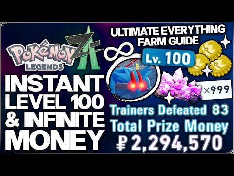 Pokemon Legends Z-A - New Easy INFINITE Level 100 XP Trick & Best Money, Shards & More Farm Guide!