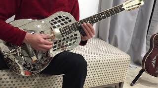 Video thumbnail for Demo Tricone National Style 2 German Silver   Wild Rose ( E Tuning  ) by Alain Mariani