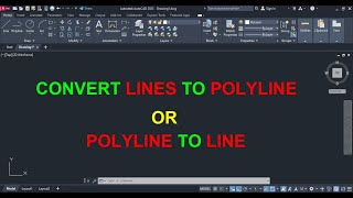 How to convert line to polyline in #autocad2023