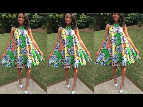 QUICK AND EASY CIRCLE SHORT DRESS WITH GATHER/:FLARE DRESS:CUTTING AND STITCHING