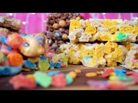 Marshmallow Cereal Bars w/ Lucky Charms, Coco Puffs and More! | Just Add Sugar