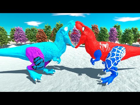 ICE HULK VS SPIDER-MAN. T-REX VS T-REX - Animal Revolt Battle Simulator