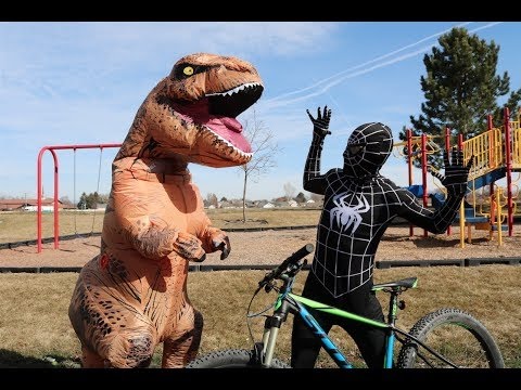 Dinosaur T Rex vs Black Spiderman in Real Life | Spiderman Superheros Videos Part 18