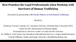Best Practices for Legal Professionals when Working with Survivors of Human Trafficking
