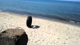 preview picture of video 'Спуск шины в Балтийское море. tire downhill into Baltick sea. 08.05.2013'
