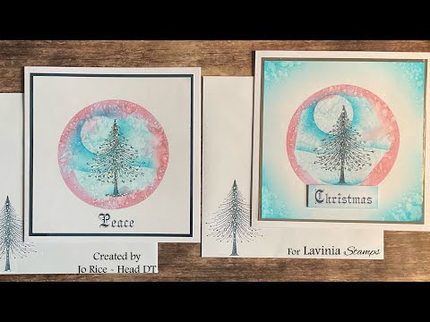 Christmas Joy and the Gel Press by Jo Rice #laviniastamps #christmascards