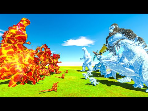 Shin Godzilla vs King Kong – Fire Monster Team vs Ice Monster Team (Strongest Battle)